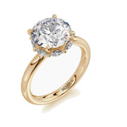 MICHAEL M 18K Yellow Gold Round Hidden Halo Engagement Ring