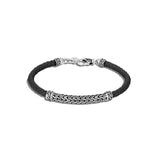 Load image into Gallery viewer, JOHN HARDY Classic Chain Black Leather Station Bracelet
