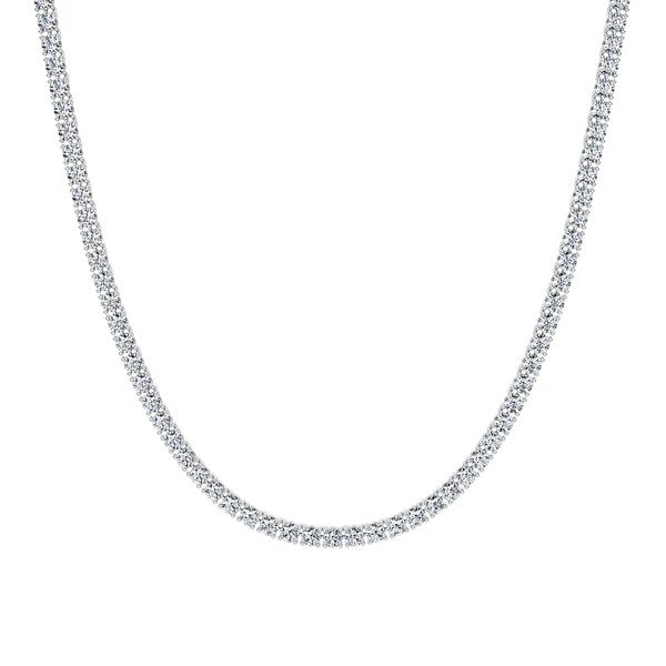 14K White Gold Lab-Grown Diamond Tennis Necklace  15.00 cttw