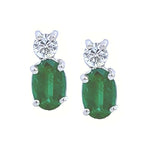 Load image into Gallery viewer, Emerald and Diamond Earrings
