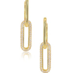 Load image into Gallery viewer, 14K Yellow Gold Diamond Paperclip Link Earrings
