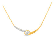 14K Yellow Gold & Diamond Bypass Pendant Necklace
