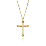 14K Yellow Gold Cross Pendant Necklace
