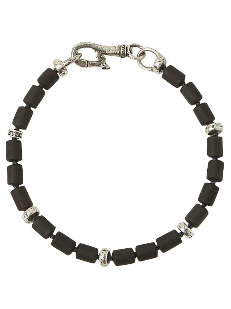 Obsidian and Silver Bracelet