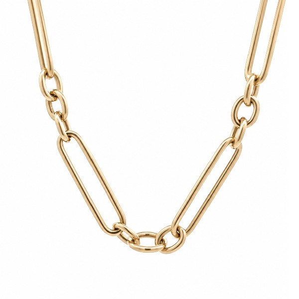 14K Yellow Gold Large Mixed Link Necklace