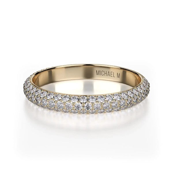 MICHAEL M 18K Yellow Gold Diamond Pave Wedding Band