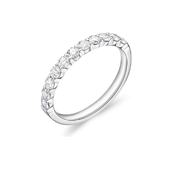 MEMOIRE Petite Prong Platinum Diamond Half Eternity Anniversary or Wedding Band