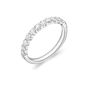 MEMOIRE Petite Prong 18K White Gold Diamond Anniversary or Wedding Band