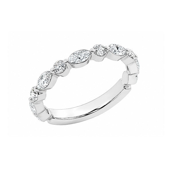 14K White Gold Diamond Stackable Ring
