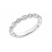 14K White Gold Diamond Stackable Ring