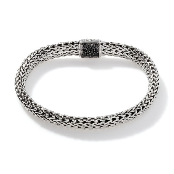 JOHN HARDY Icon Bracelet, Sterling Silver, Reversible Peridot and Black Sapphire Gemstones, 6.5mm
