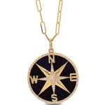 Load image into Gallery viewer, 14K Yellow Gold and Black Onyx Compass Medallion
