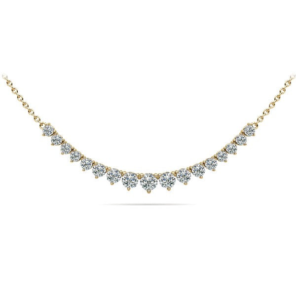 14K Yellow Gold Graduated Diamond Demi Necklace 1.03cttw