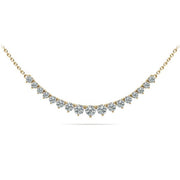 14K Yellow Gold Graduated Diamond Demi Necklace 1.03cttw
