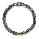 Load image into Gallery viewer, TODD REED Men&#39;s Oxidized Silver and Gold Link Bracelet
