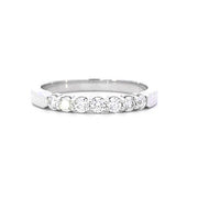 18K White Gold 7-Stone Diamond Wedding or Anniversary Band