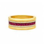 Load image into Gallery viewer, 14K Yellow Gold Ruby and Diamond Ring