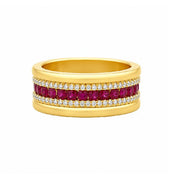 14K Yellow Gold Ruby and Diamond Ring