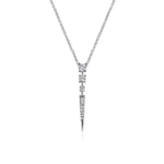 Load image into Gallery viewer, 14K White Gold Diamond Spike Pendant Drop Necklace

