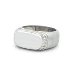Load image into Gallery viewer, 18K White Gold Diamond Signet Ring