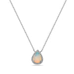 Load image into Gallery viewer, Opal Diamond Halo Necklace
