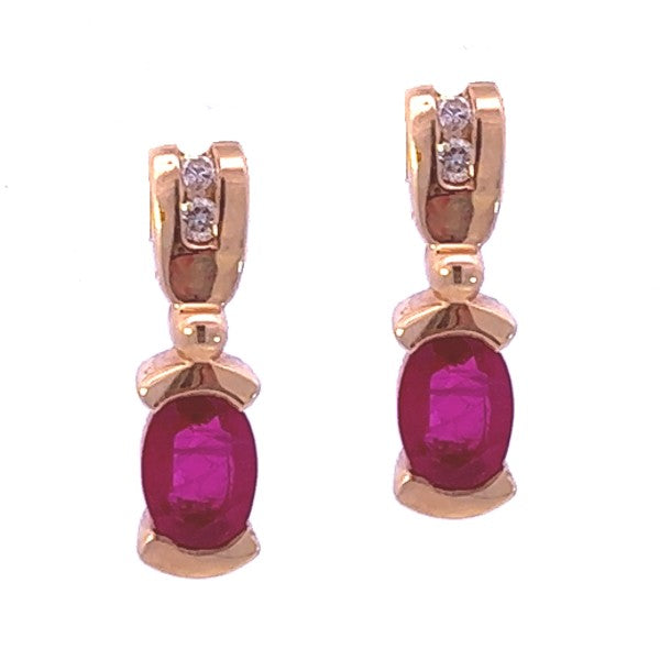 Ruby and Diamond Earrings