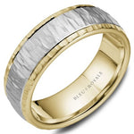 Load image into Gallery viewer, Men&#39;s Bleu Royale Two-Tone Bark Wedding Band
