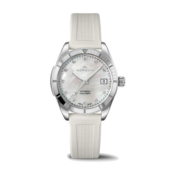NORQAIN Adventure Sport Chrono 37mm Automatic Mother of Pearl Diamond Dial N1800.08S14.W01.R05