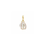 Load image into Gallery viewer, 14K Yellow Gold 9.5mm Keshi Cornflake Pearl Pendant / Charm / Enhancer