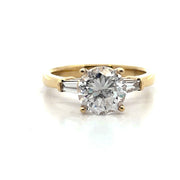 18K Yellow Gold Three-Stone Baguette Engagement Ring