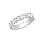 MEMOIRE 18K White Gold Geo Arts Diamond Eternity Wedding or Anniversary Band