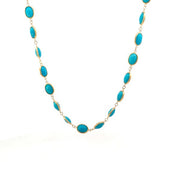 18K Yellow Gold Turquoise Necklace