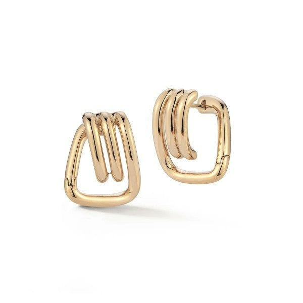 WALTERS FAITH Huxley 18K Yellow Gold Coil Link Huggie Earring