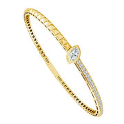 14K Yellow Gold Flexible Diamond Bangle Bracelet