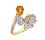 Load image into Gallery viewer, Honey Bee Diamond and Citrine Ring
