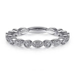 Load image into Gallery viewer, 14K White Gold Marquise and Round Station Diamond Ring