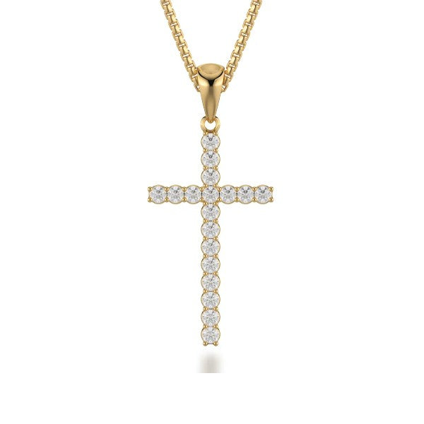 MICHAEL M 14K Yellow Gold Diamond Cross Pendant