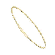 14K Yellow Gold Flexible Beaded Bangle Bracelet