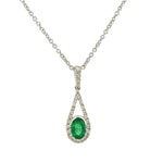 Load image into Gallery viewer, Emerald and Diamond Pendant