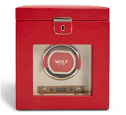 WOLF Palermo Single-Watch Winder Storage Box - Red