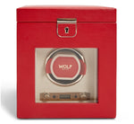 Load image into Gallery viewer, WOLF Palermo Single-Watch Winder Storage Box - Red
