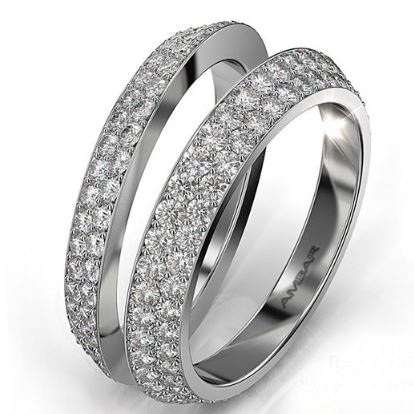 BEZ AMBAR 18K White Gold Diamond Bookend Ring Enhancer