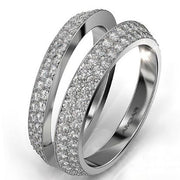 BEZ AMBAR 18K White Gold Diamond Bookend Ring Enhancer
