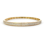 14K Yellow Gold Diamond Row Bangle Bracelet