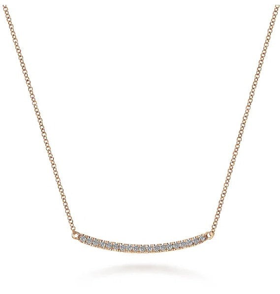 Diamond Pave Curved Bar Necklace