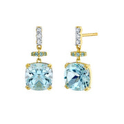 SLOANE STREET 18K Yellow Gold Sky Blue Topaz and Diamond Earrings