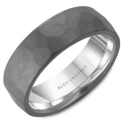 CROWN RING Men's Gold and Tantalum Wedding Band