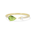 Load image into Gallery viewer, 14K Yellow Gold Open Shank Peridot and Diamond ring
