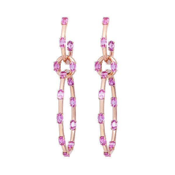 ETHO MARIA Dolce Pink Opal & Pink Sapphire Earrings in 18K Rose Gold