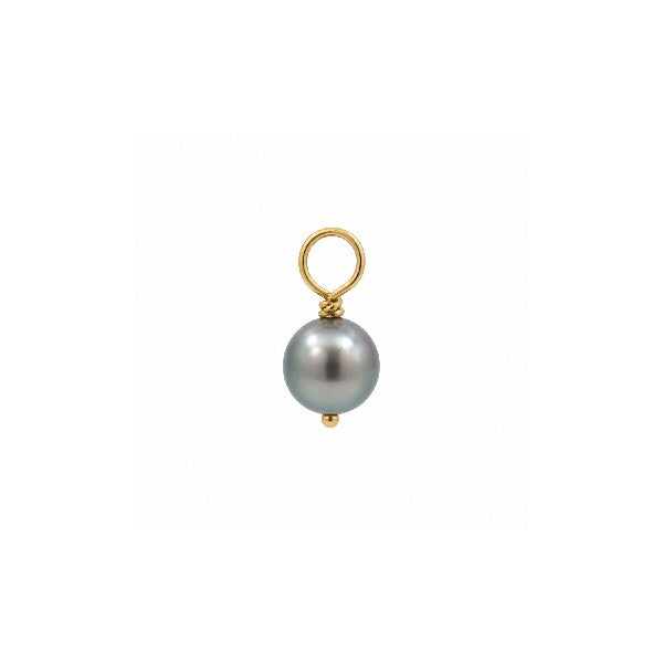 14K Yellow Gold 6.5mm Tahitian Pearl Pendant / Charm / Enhancer